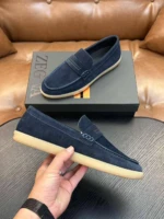 Мужские лоферы Zegna тёмно-синего цвета, артикул 343547