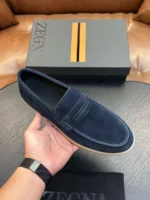 Мужские лоферы Zegna тёмно-синего цвета, артикул 343547 — фото 4