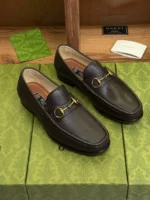 Мужские лоферы Gucci коричневого цвета, артикул 343662 — фото 3