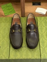 Мужские лоферы Gucci коричневого цвета, артикул 343662 — фото 2