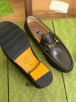 Мужские лоферы Gucci коричневого цвета, артикул 343662 — фото 6