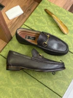 Мужские лоферы Gucci коричневого цвета, артикул 343662 — фото 4