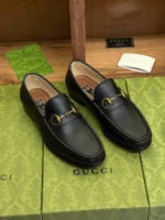 Мужские лоферы Gucci чёрного цвета, артикул 343663 — фото 3