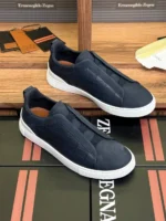 Мужские кеды Zegna тёмно-синего цвета, артикул 343666 — фото 3