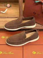 Мужские лоферы Loro Piana коричневого цвета, артикул 343674
