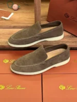 Мужские лоферы Loro Piana коричневого цвета, артикул 343683