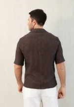 Мужская рубашка Brunello Cucinelli коричневого цвета, артикул 345201 — фото 4