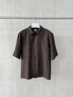 Мужская рубашка Brunello Cucinelli коричневого цвета, артикул 345201