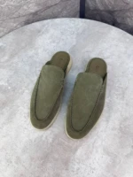 Мужские мюли Loro Piana цвета хаки, артикул 343836