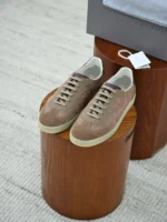 Мужские кеды Brunello Cucinelli бежевого цвета, артикул 343842