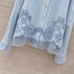 Женская рубашка Ermanno Scervino голубого цвета, артикул 343725 — фото 7