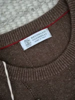 Мужская футболка Brunello Cucinelli коричневого цвета, артикул 344006 — фото 8