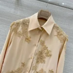 Женская рубашка Ermanno Scervino бежевого цвета, артикул 343772 — фото 4