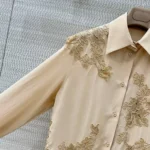 Женская рубашка Ermanno Scervino бежевого цвета, артикул 343772 — фото 3