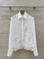 Женская рубашка Ermanno Scervino белого цвета, артикул 343773