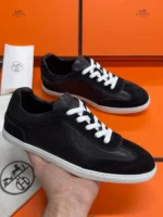 Мужские кеды Hermes чёрного цвета, артикул 343881