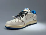 Кеды NIKE Air Jordan 1 Retro Low OG SP x Fragment Design x Travis Scott Sail Military Blue — фото 3