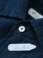 Мужская рубашка Loro Piana тёмно-синего цвета, артикул 344769 — фото 4