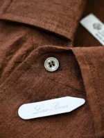 Мужская рубашка Loro Piana коричневого цвета, артикул 344774 — фото 4