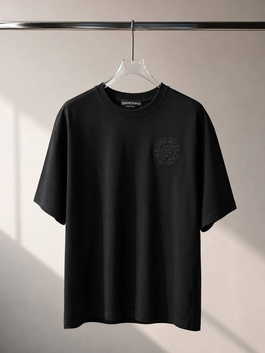 344786_1 Мужская футболка Chrome Hearts чёрного цвета, артикул 344786