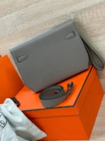 Мужская сумка мессенджер Hermes серого цвета, артикул 344810 — фото 3