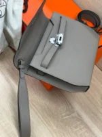 Мужская сумка мессенджер Hermes серого цвета, артикул 344810 — фото 5