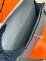 Мужская сумка мессенджер Hermes серого цвета, артикул 344810 — фото 7