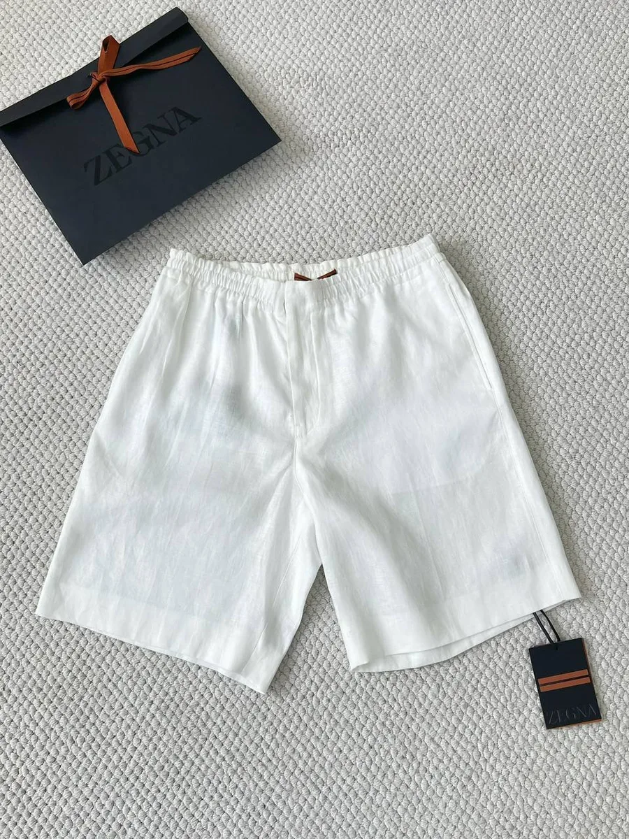 344886_1 Мужские шорты Zegna белого цвета, артикул 344886