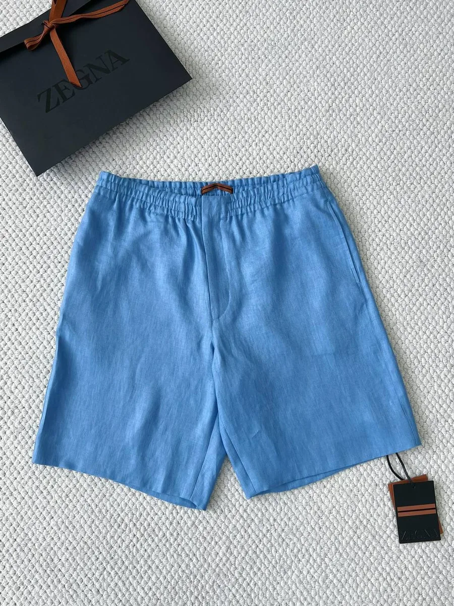 344887_1 Мужские шорты Zegna голубого цвета, артикул 344887