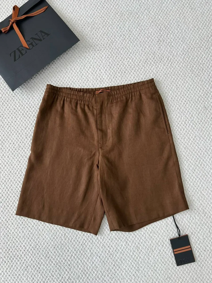 344888_1 Мужские шорты Zegna коричневого цвета, артикул 344888