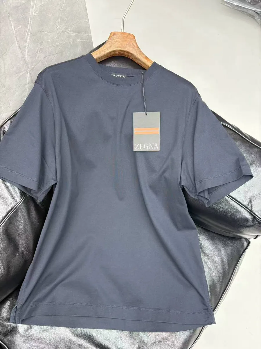 344905_1 Мужская футболка Zegna тёмно-синего цвета, артикул 344905