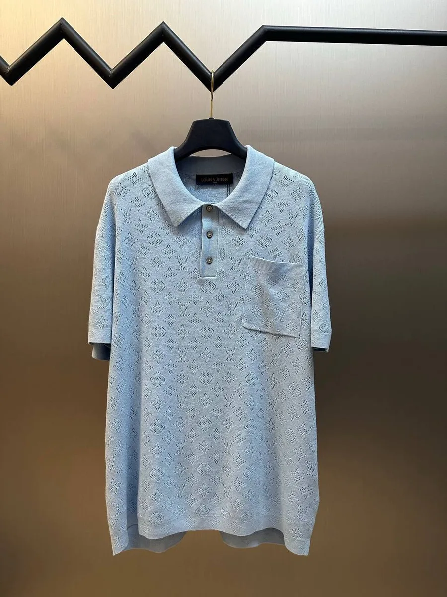 344910_1 Мужское поло Louis Vuitton голубого цвета, артикул 344910