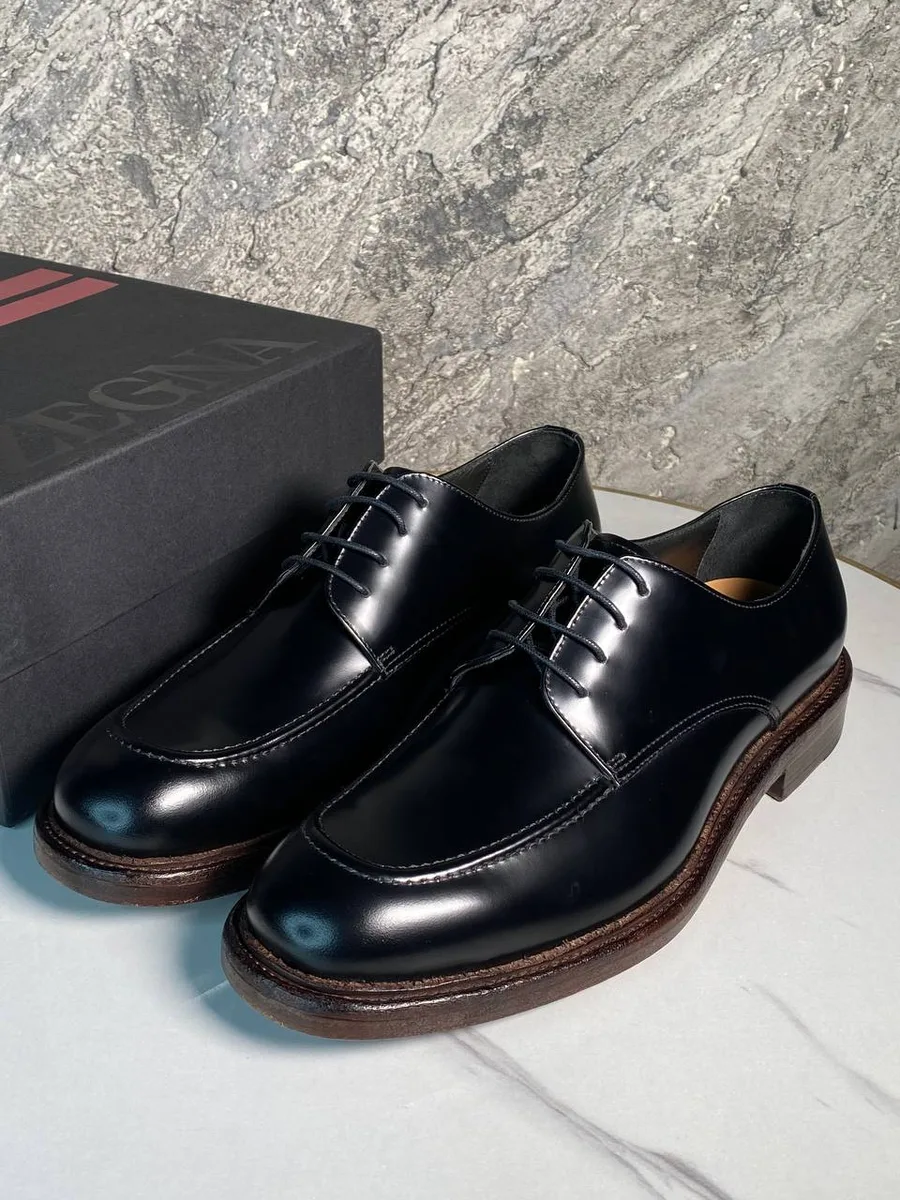 344973_1 Мужские дерби Zegna чёрного цвета, артикул 344973