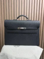 Мужской портфель Hermes чёрного цвета, артикул 345018
