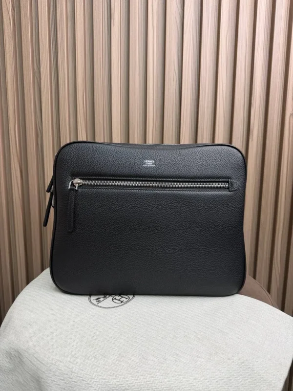 Мужская сумка мессенджер Hermes чёрного цвета, артикул 345024