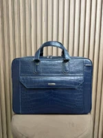 Мужской портфель Zilli тёмно-синего цвета, артикул 345036