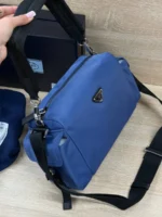 Мужская сумка мессенджер Prada синего цвета, артикул 345038 — фото 3