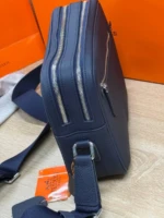 Мужская сумка мессенджер Hermes тёмно-синего цвета, артикул 345040 — фото 4
