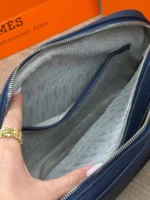 Мужская сумка мессенджер Hermes тёмно-синего цвета, артикул 345040 — фото 5