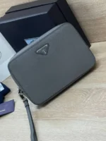 Мужской клатч Prada серого цвета, артикул 345045