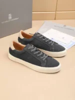 Мужские кеды Brunello Cucinelli серого цвета, артикул 345074