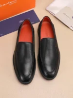 Мужские лоферы Santoni чёрного цвета, артикул 345075 — фото 2