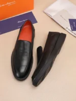 Мужские лоферы Santoni чёрного цвета, артикул 345075 — фото 4