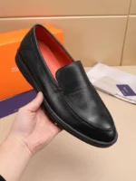 Мужские лоферы Santoni чёрного цвета, артикул 345075 — фото 5
