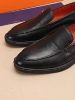 Мужские лоферы Santoni чёрного цвета, артикул 345075 — фото 6