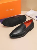 Мужские лоферы Santoni чёрного цвета, артикул 345075 — фото 7