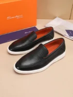 Мужские лоферы Santoni чёрного цвета, артикул 345077 — фото 3