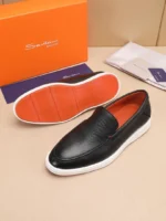 Мужские лоферы Santoni чёрного цвета, артикул 345077 — фото 7