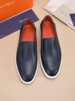 Мужские лоферы Santoni тёмно-синего цвета, артикул 345078 — фото 2