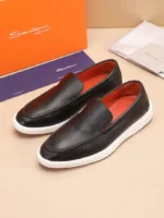 Мужские лоферы Santoni коричневого цвета, артикул 345079 — фото 3